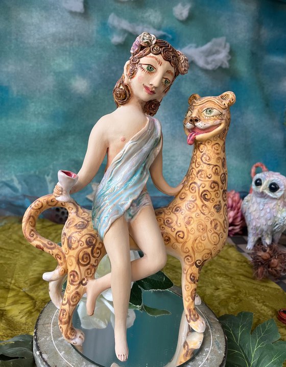 Young Dionysus on a leopard