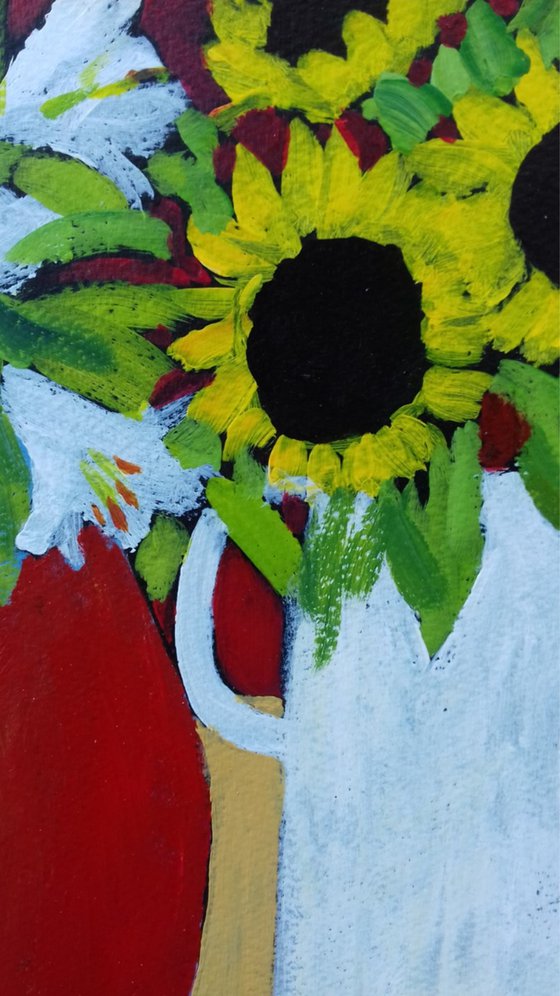 Sunflowers and Lilies III