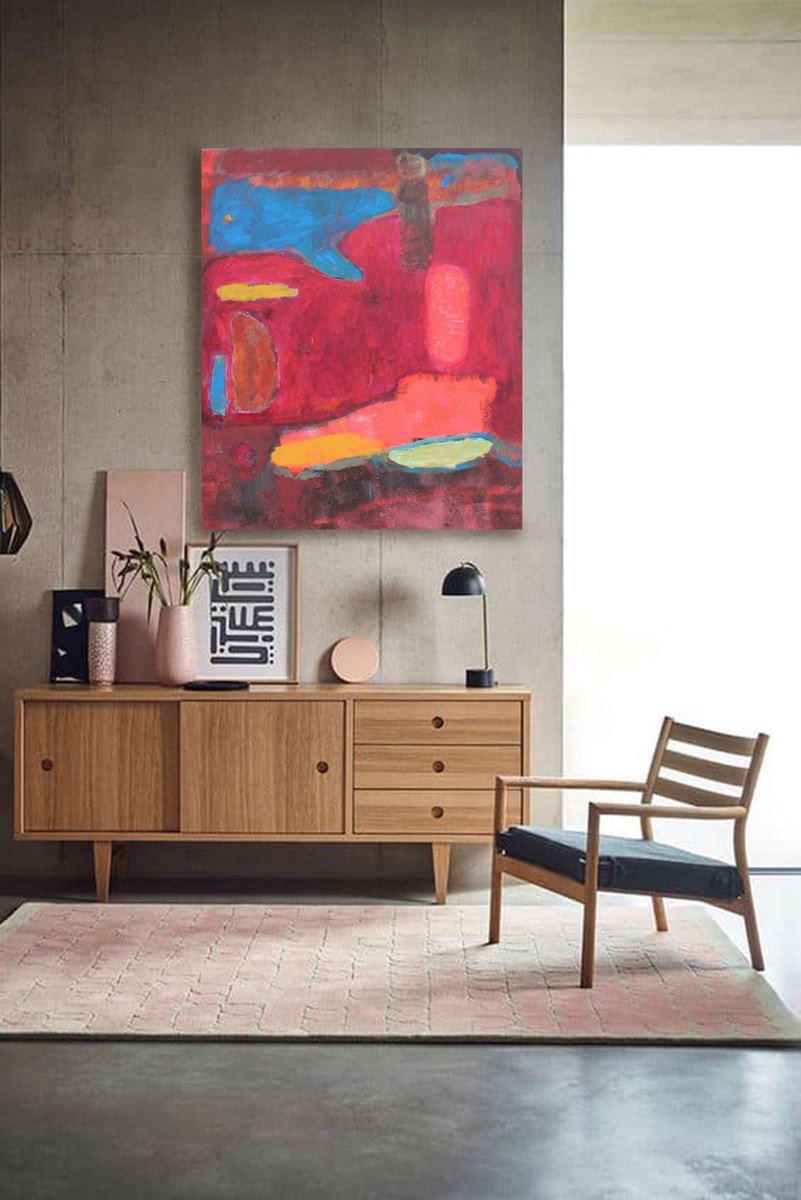 Abstract Acrylic Painting By Sergiy Dekalyuk, 45 X 54", Composition ?8, Original Artwork