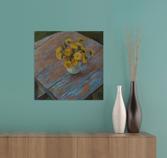 Dandelions. Original Spring Floral Still Life. Oil Painting on canvas, gift, wall art, interior art, interior design, pop, stylish art, impressionist, present