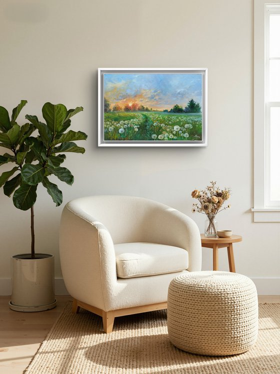 Landscape with dandelions