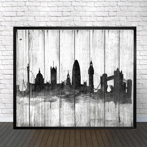 London with wood effect by Luba Ostroushko