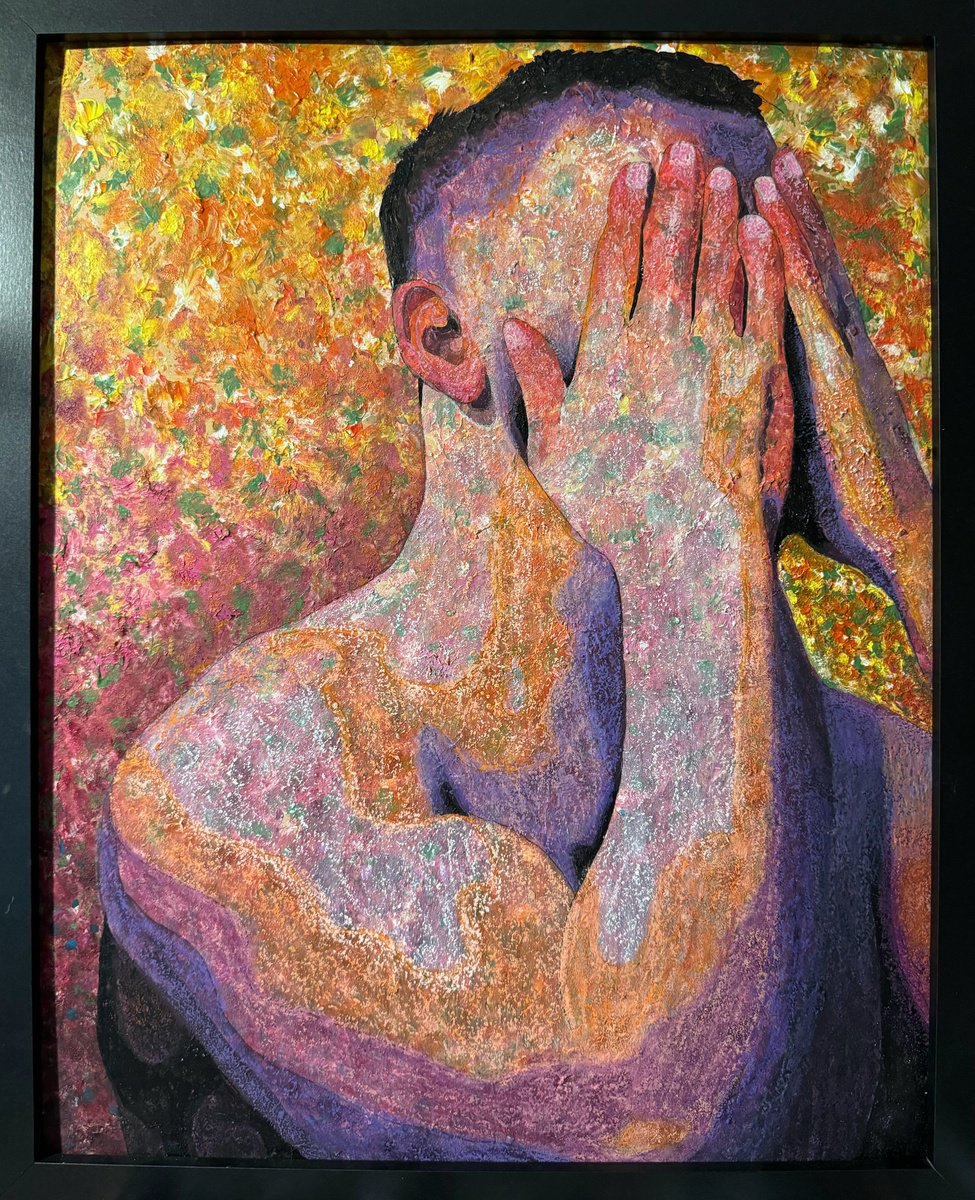 Photorealistic Portrait Painting By Stefano Pallara, 17 X 21", Trial And Error, Original Artwork