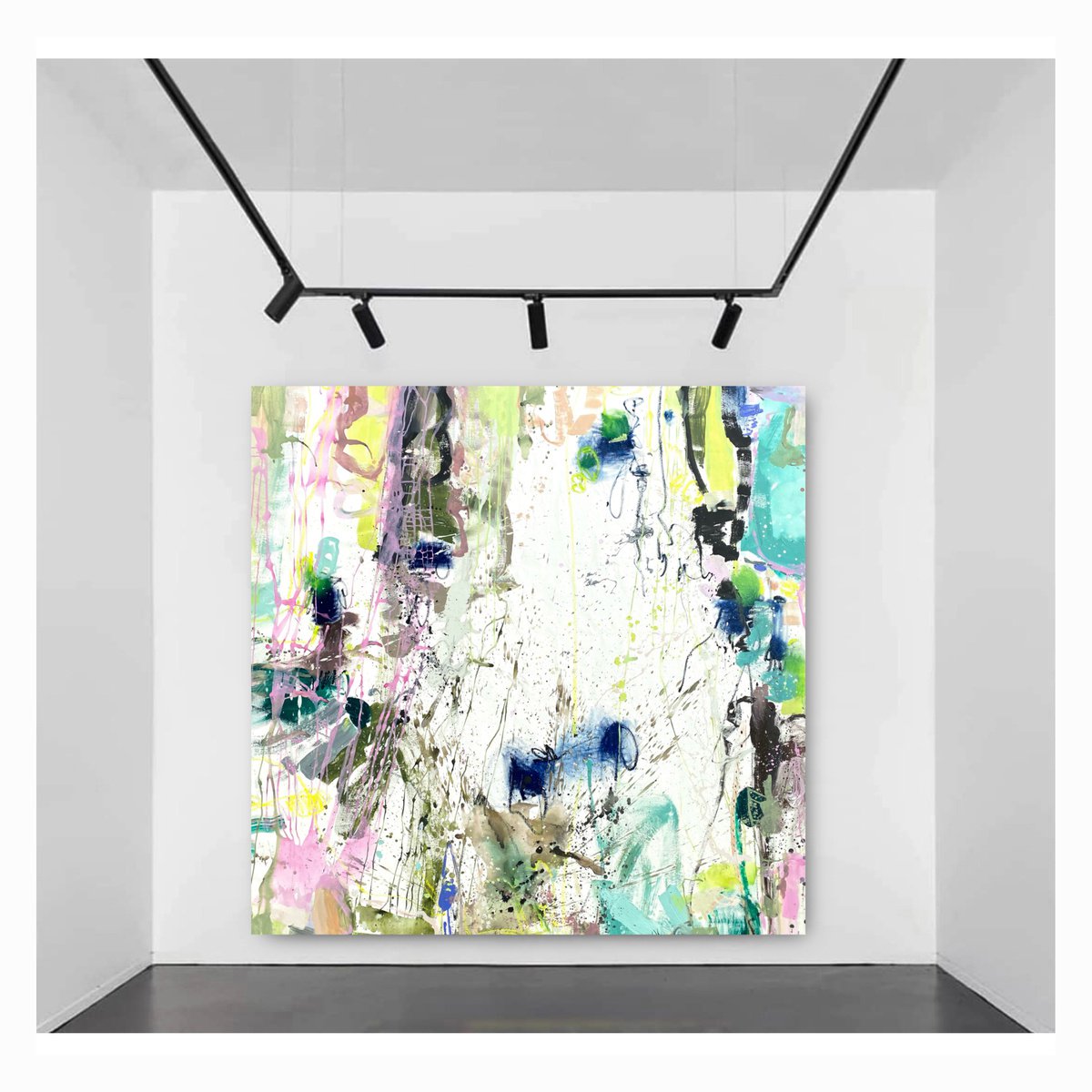 Abstract Acrylic Painting By Maria Esmar, 83 X 83", If Not Now Then When, Original Artwork