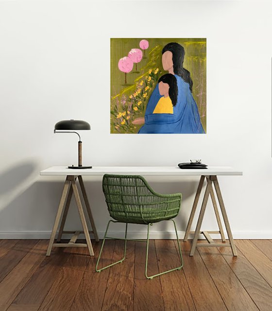 Mother Daughter Original Painting