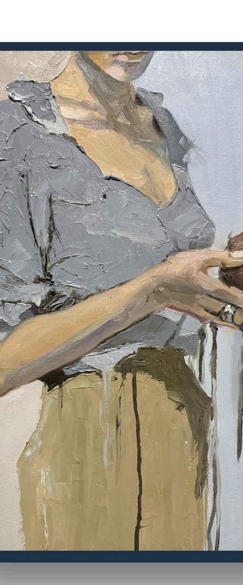 Woman with apple. by Vita Schagen