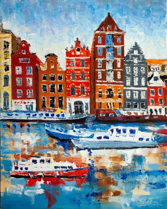 "City on the water"  yachts at sea,