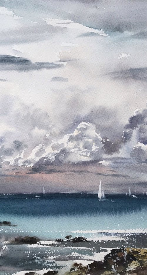 Yachts at sea #15 by Eugenia Gorbacheva