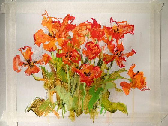 Sketch Red Tulips