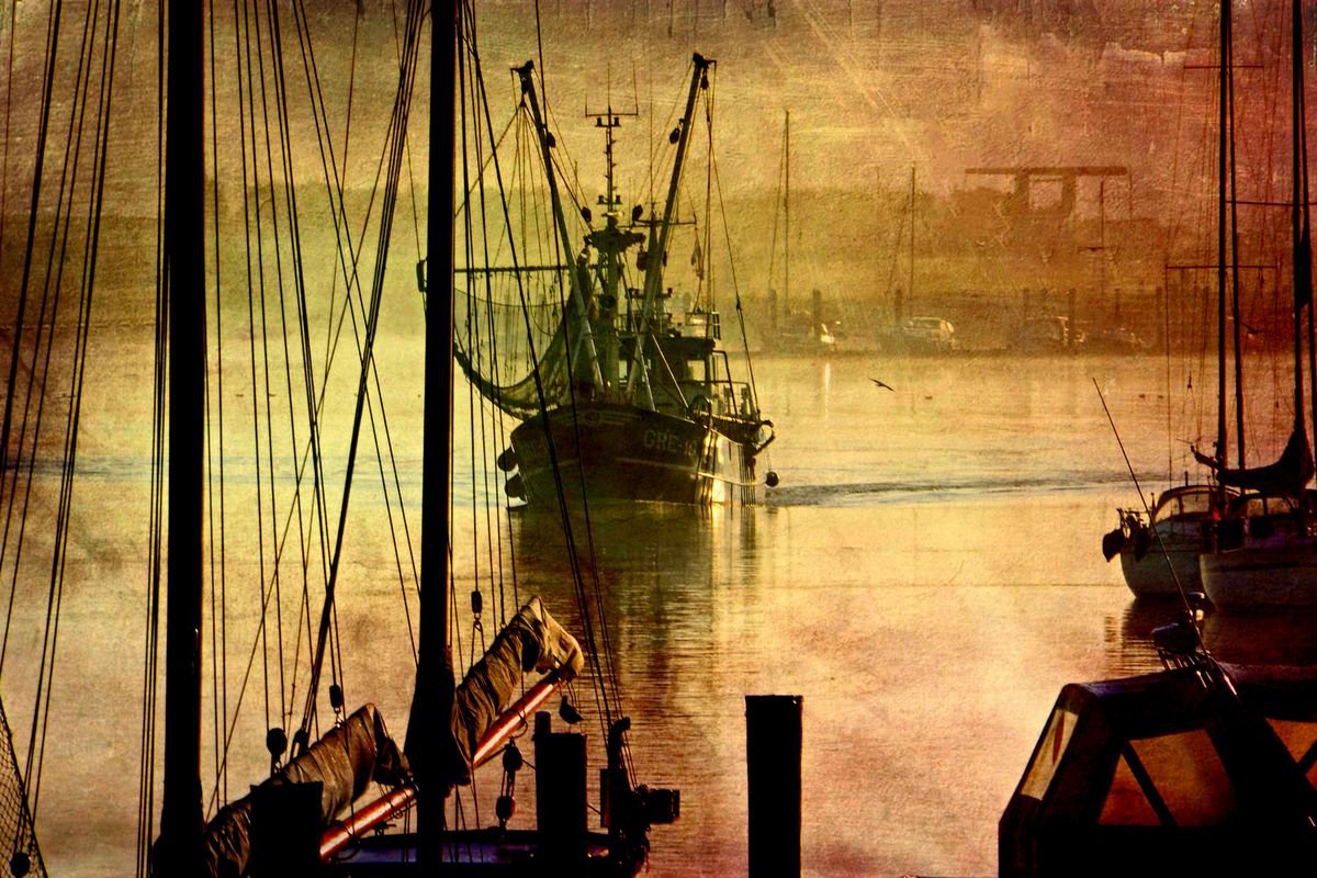 Back in the Harbour - Canvas 75 x 50 cm by Sandra Roeken