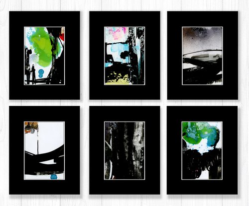 Ecstasy Dream Collection 3 - 6 Abstract Paintings in mats by Kathy Morton Stanion by Kathy Morton Stanion