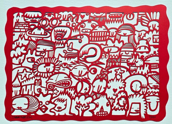 We Are All Connected (Red) - Papercut