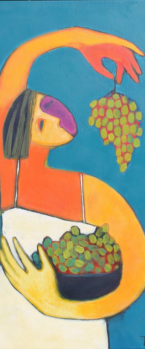 Time to pick grapes. by Tatjana Auschew