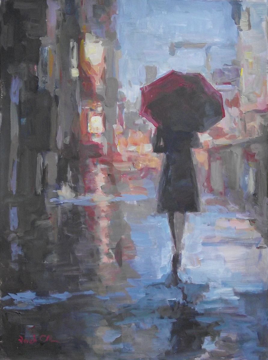 Lady with umbrella #2 by Vachagan Manukyan