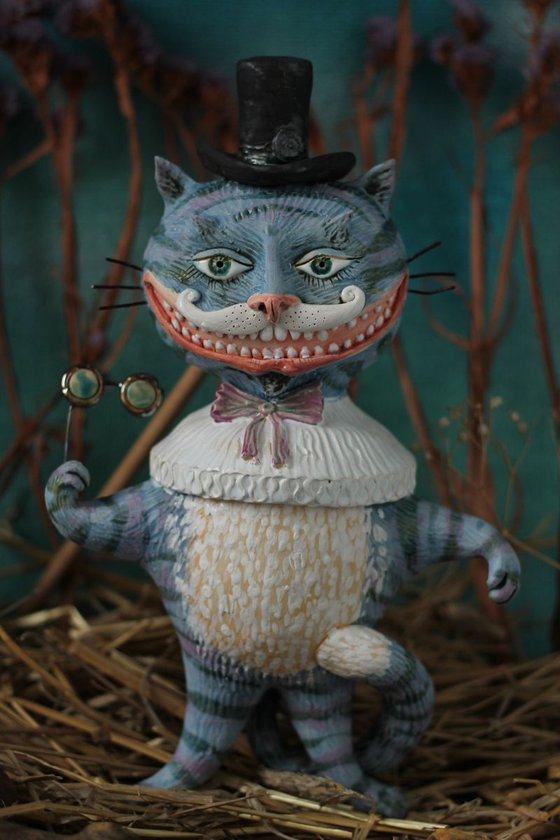 From the Alice in Wonderland. Cheshire Cat.  Wall sculpture by Elya Yalonetski