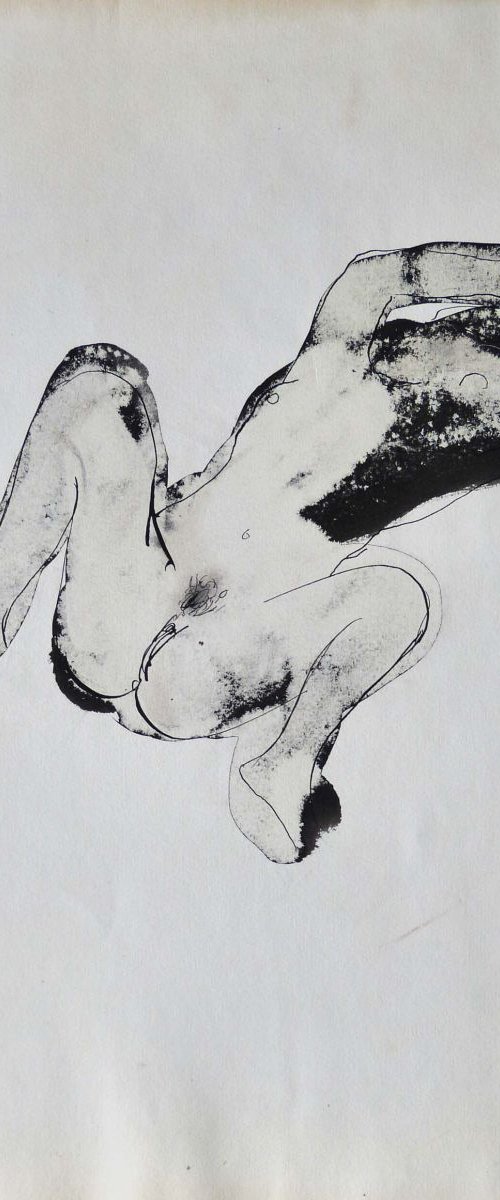 Reclining Nude 4, 42x29 cm by Frederic Belaubre