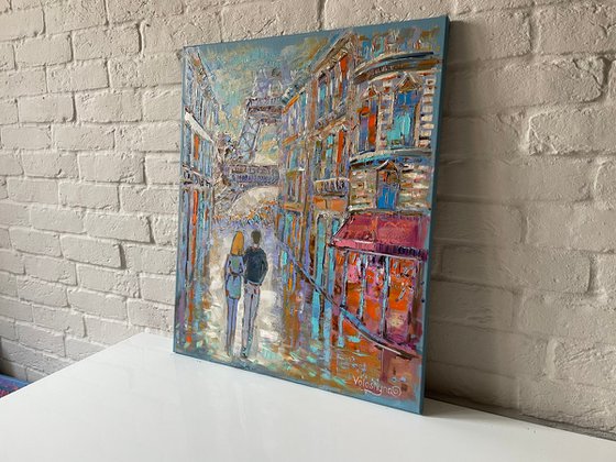 "When we are in Paris". Original oil painting