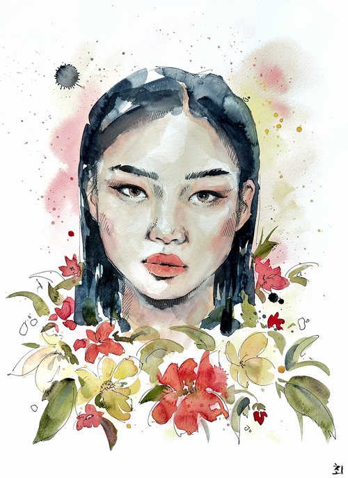 Summer asian girl by Marina Ogai