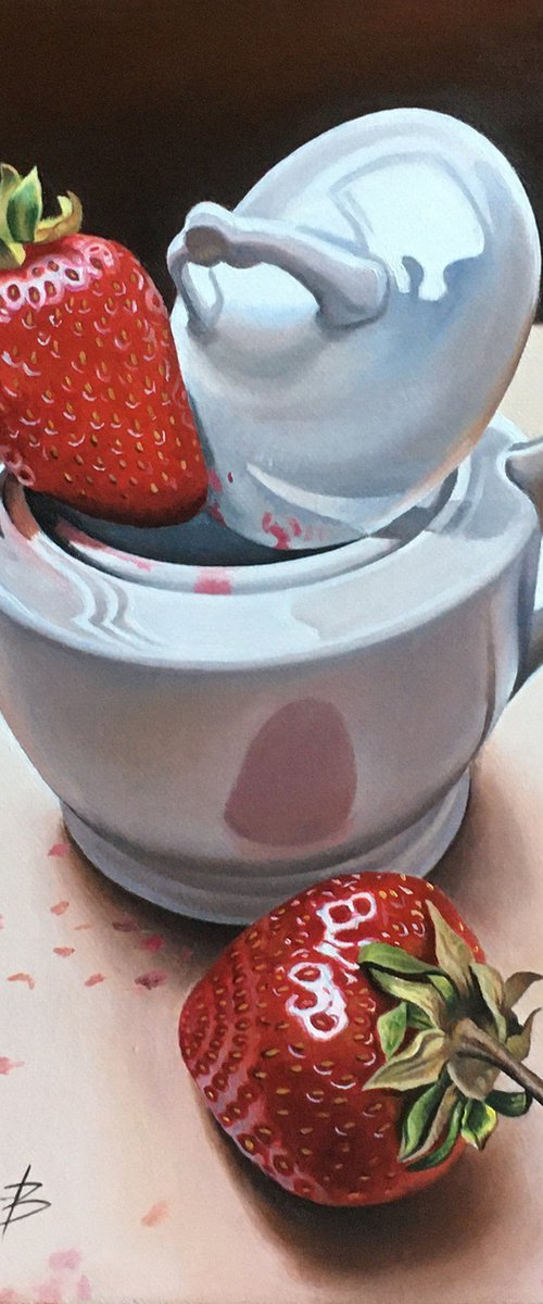 Strawberries in a Sugar Bowl by Alexander Titorenkov