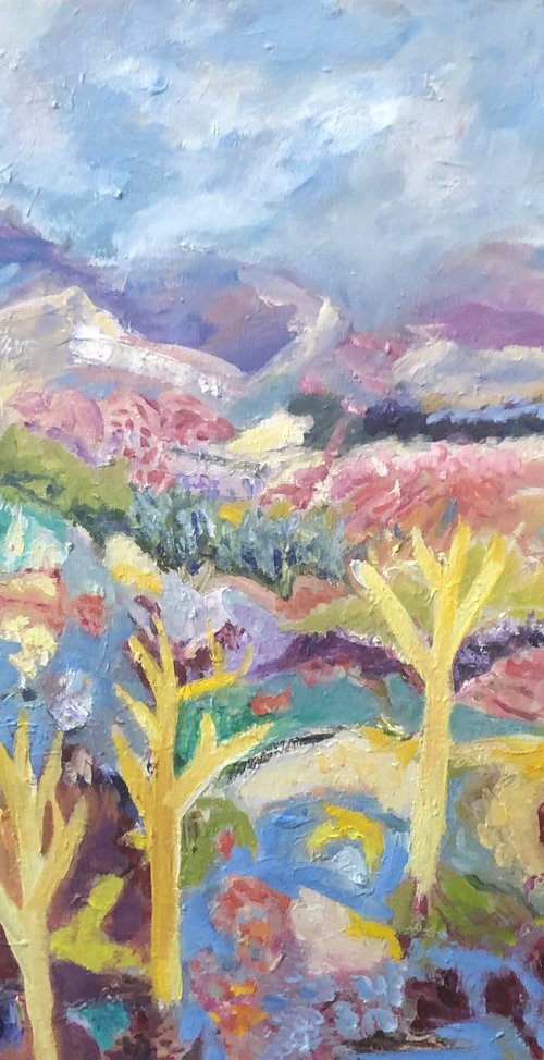 YELLOW TREES IN THE LANDSCAPE by Maureen Finck