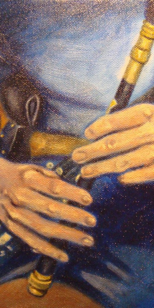 Miss Monaghan - Uilleann piper by Michael Mullen
