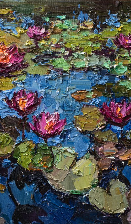 Pink water Lilies by Anastasiia Valiulina