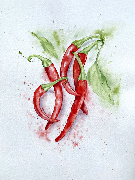 Sketch of red peppers