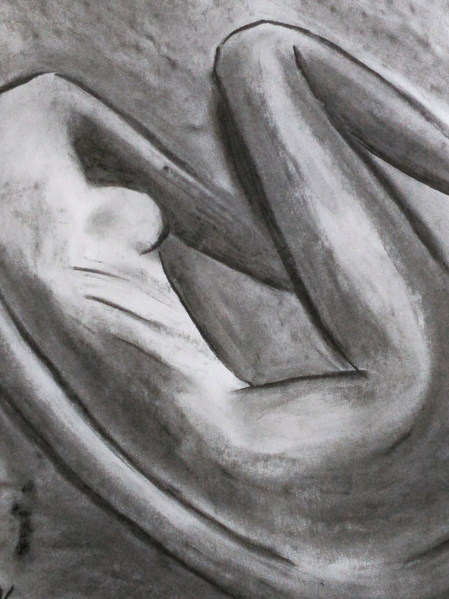 Original Nude Drawing/Charcoal/Original Painting/ Figure Painting 2024