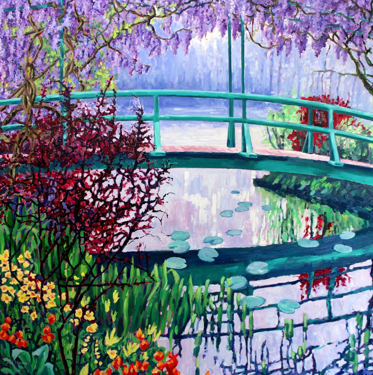 Claude Monet s Bridge Oil painting by Zoe Elizabeth Norman Artfinder