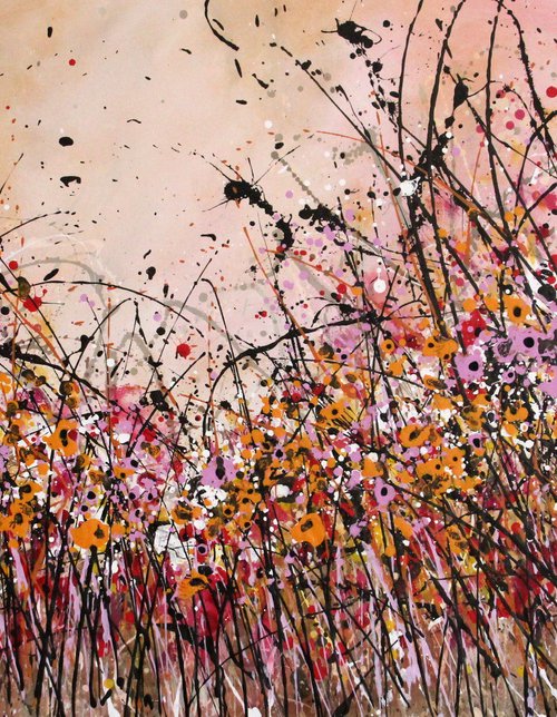 Never-Ending Delights #2  - Extra Large original floral landscape by Cecilia Frigati