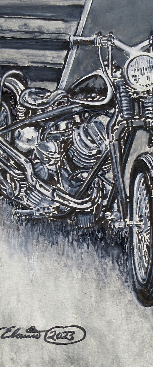 Monochrome Motorcycle by Nina Elaine Thompson