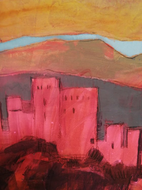Trifels Castle in evening mood