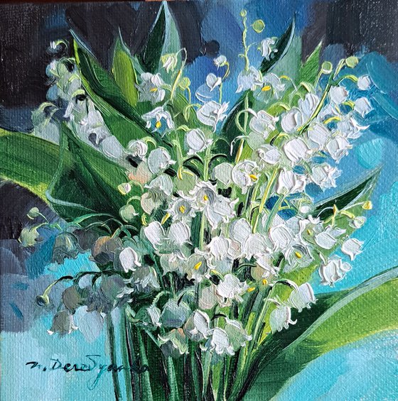 Lily of the valley flowers painting