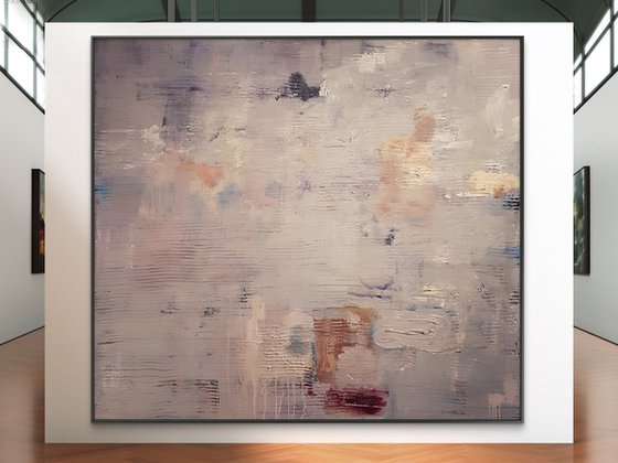 Gray abstract painting large