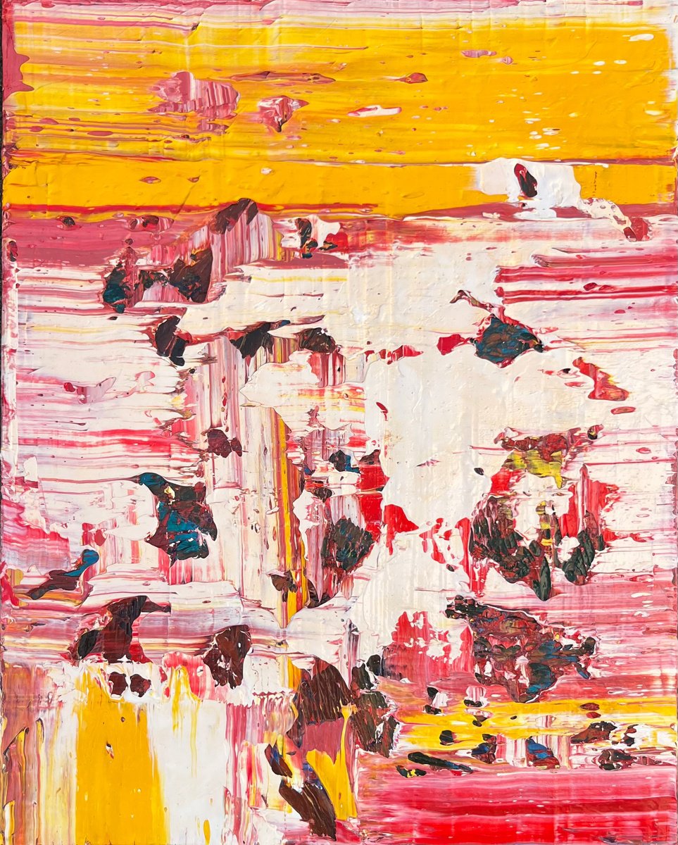 Abstract Oil Painting By Svitlana Andriichenko, 16 X 20", Fiery Dawn, Original Artwork