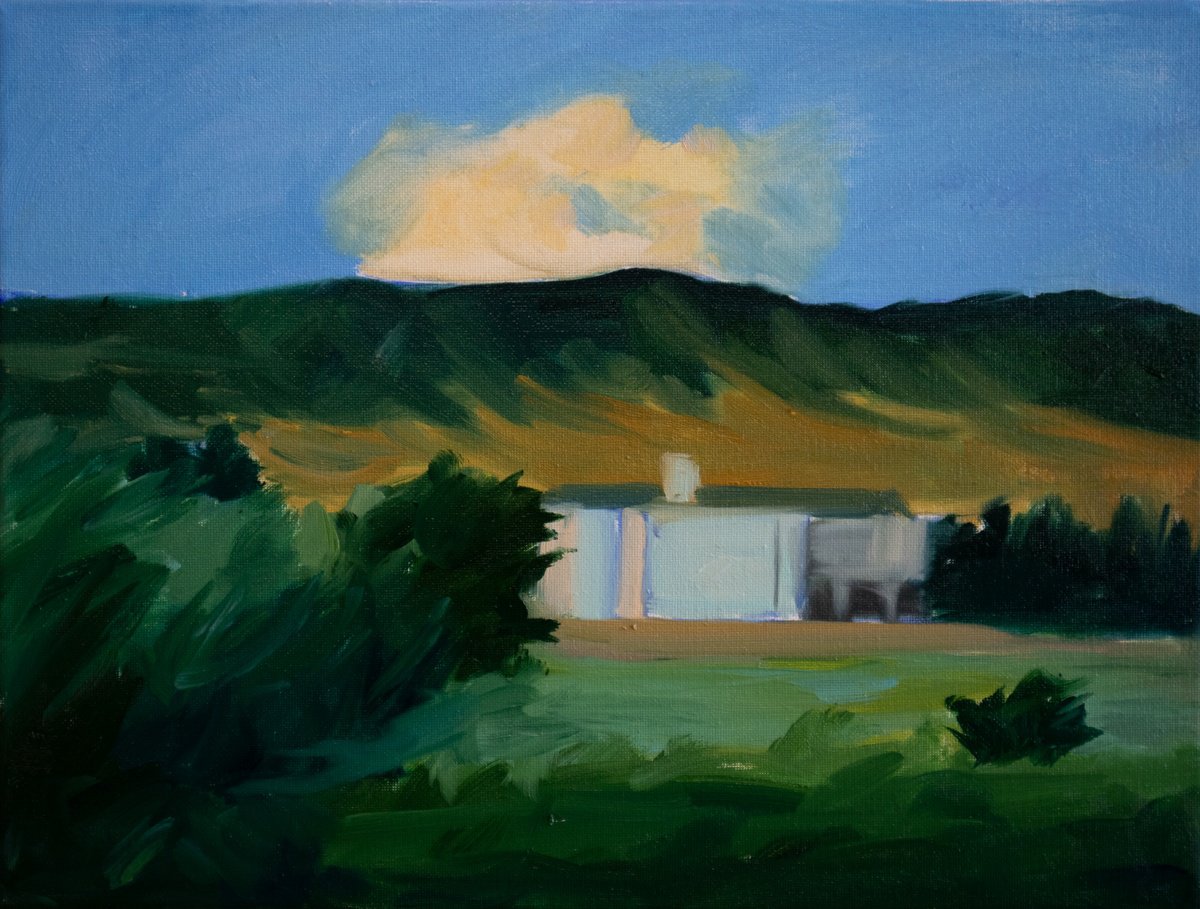 Impressionistic Cityscapes Oil Painting By Ana Kajaia, 16 X 12, Dusk - Last Rays Of The Sun., Original Artwork