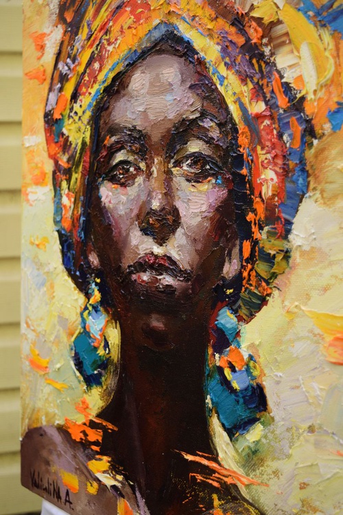 African Woman Portrait Painting Original Oil Pa Artfinder
