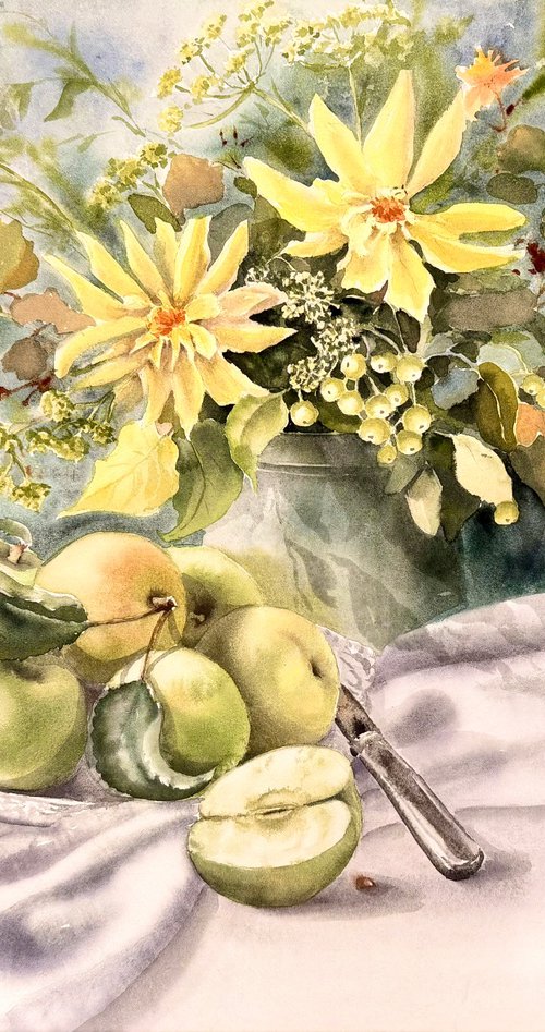 First apples of summet by Natalia Butenko