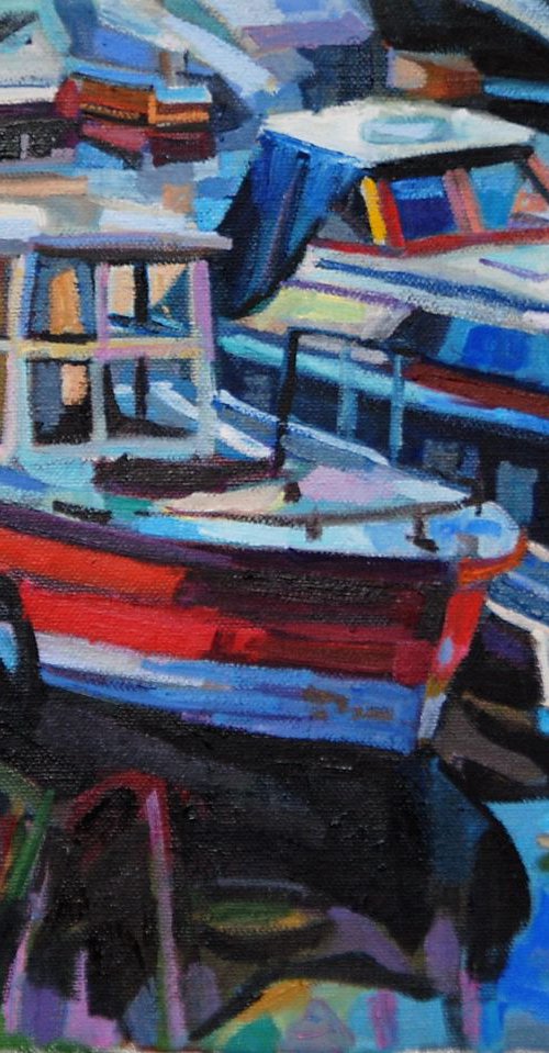 Boats / 29.5 x 24 x 2 cm by Maja Đokić Mihajlović