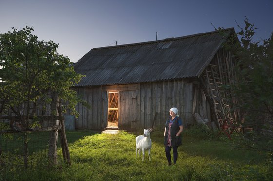 Woman with the goat.