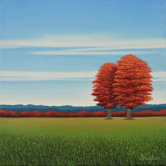 Two Red Trees - Blue Sky