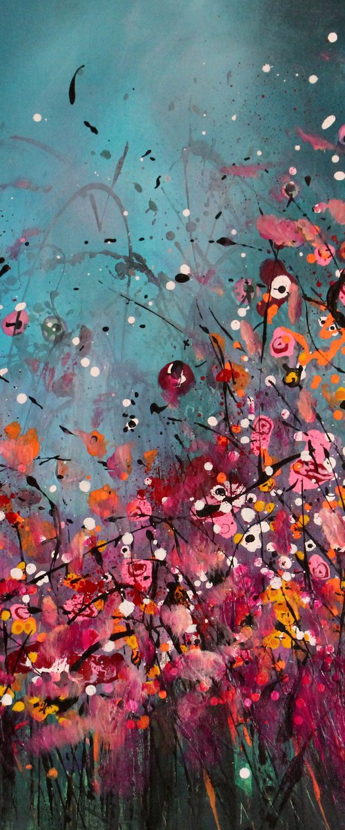 Bohemian #2 - Original abstract floral landscape by Cecilia Frigati