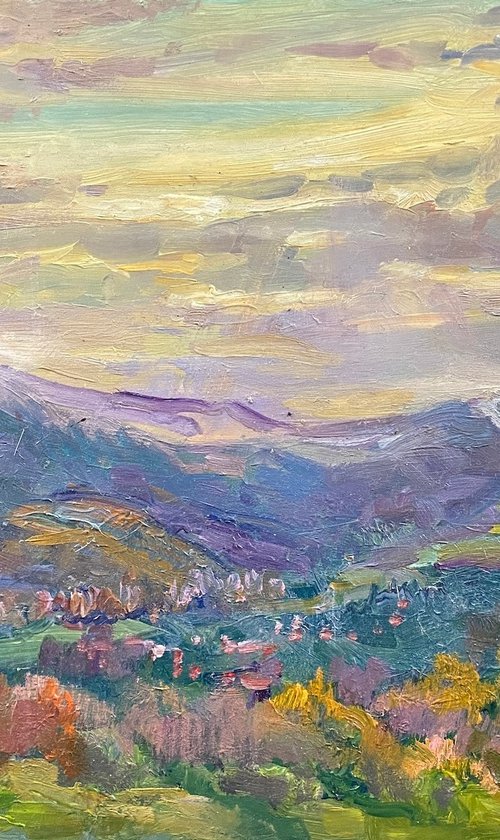 Evening Light over Mountain Valley by Aleksandr Dubrovskyy