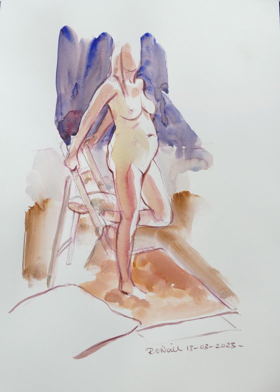 Standing female nude