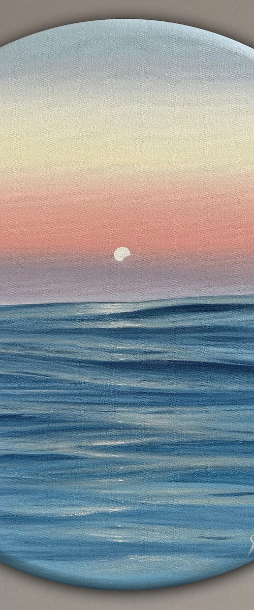 First Light - Coastal Sunrise Painting by Eva Volf