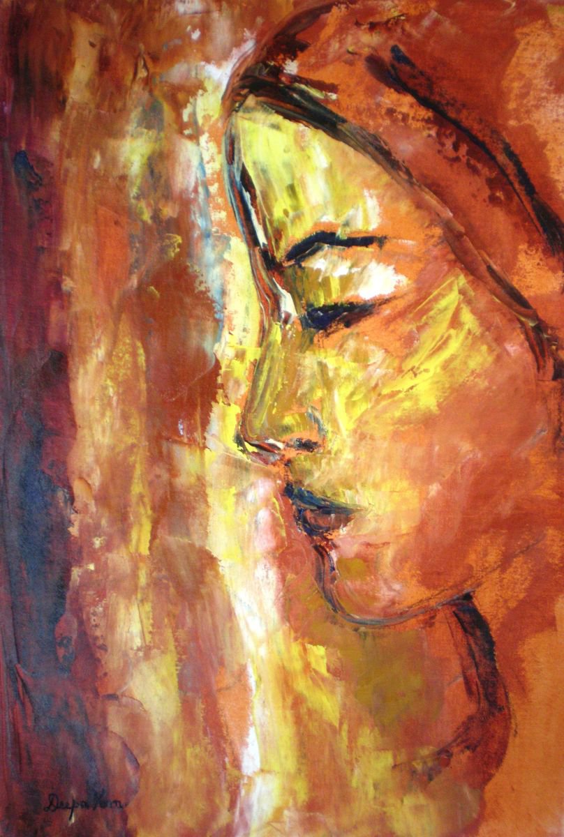 Deep, Earth Tones, Impressionist art, Modern Art, Palette Knife Painting, Gift Idea by Deepa Kern