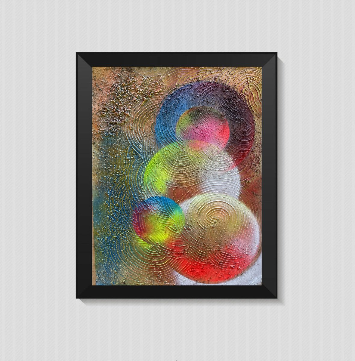 Abstract Acrylic Painting By Juan Jose Garay, 20 X 28", Abstractransformationcircle6, Original Artwork