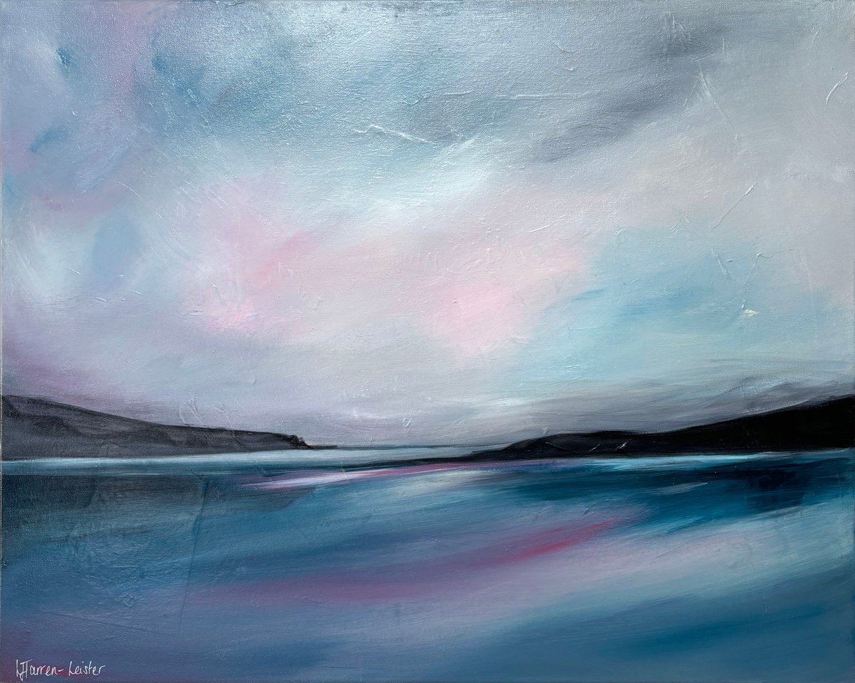 Impressionistic Landscape Acrylic Painting By Lyndsay Tarren-Leister, 30 X 24", Polperro, Cornwall, Uk, Original Artwork