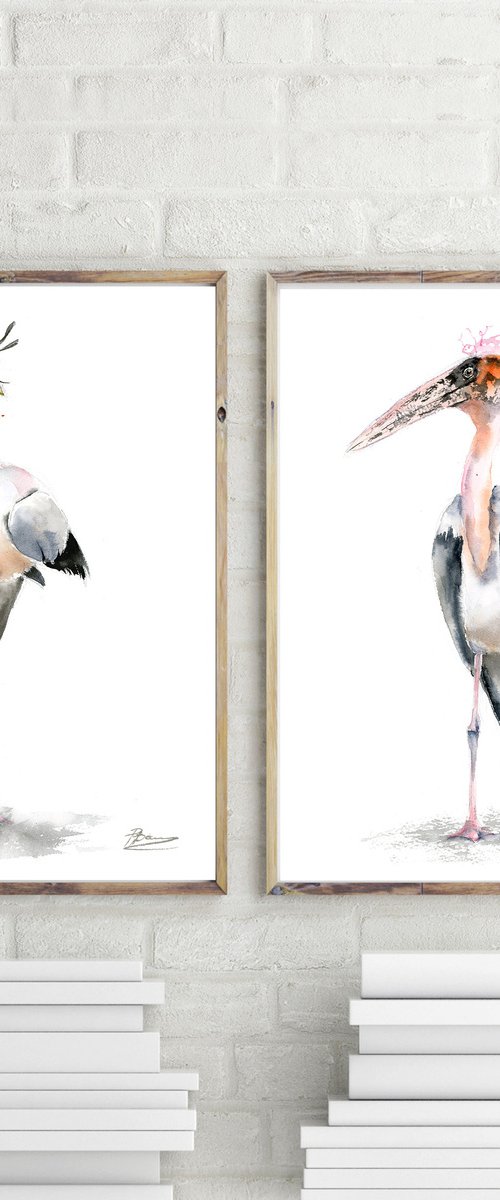 Set of 2 Funny Birds by Olga Tchefranov (Shefranov)