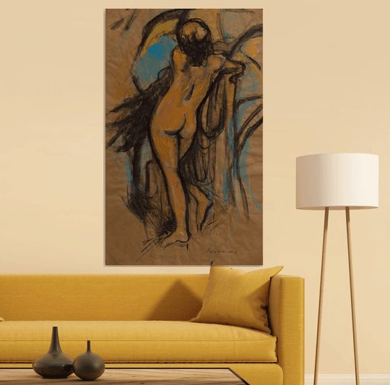 Model - Nude Art - Mixed Media - Large Size - Christmas gift